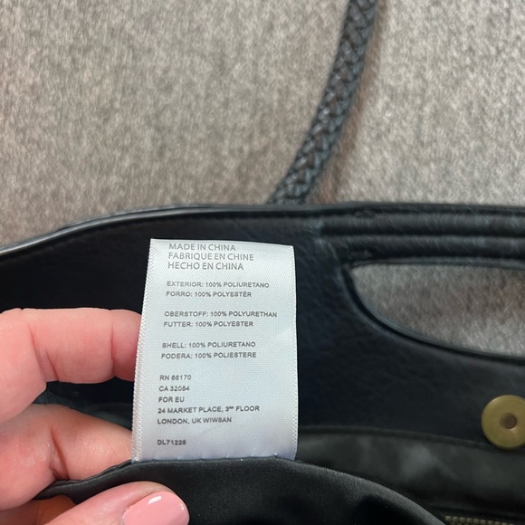 Deux Lux Woven Handle Black Tote Bag - Picture 9 of 11